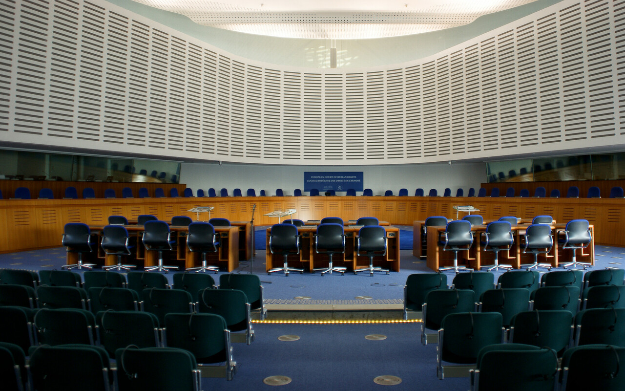 Court room of the European Court of Human Rights in Strasbourg, France